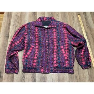 HER Sweater, Women's Size Small, Pink Blue Purple, Windbreaker, Full Zip